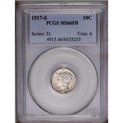 	1917-S 10C MS66 Full Bands PCGS. Powder-blue and apric 1917-S