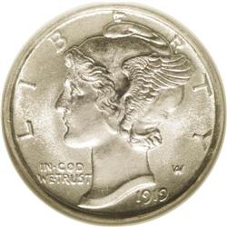 	1919-D 10C MS65 Full Bands NGC. Despite the huge diffe 1919-D