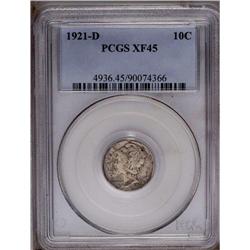 	1921-D 10C XF45 PCGS. The obverse shows dappled olive- 1921-D