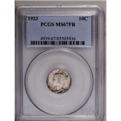 	1923 10C MS67 Full Bands PCGS. A lightly toned Superb 1923