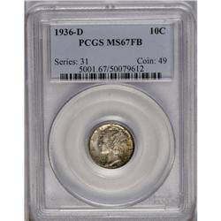 	1936-D 10C MS67 Full Bands PCGS. Burnt-orange and pale 1936-D