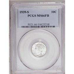 	1939-S 10C MS66 Full Bands PCGS. Subtle gold-tan and p 1939-S