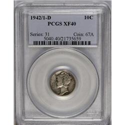 	1942/1-D 10C XF40 PCGS. Somewhat scarcer than its P-mi 1942/1-D