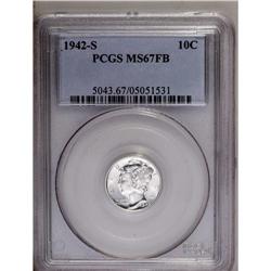 	1942-S 10C MS67 Full Bands PCGS. A lustrous and fully 1942-S