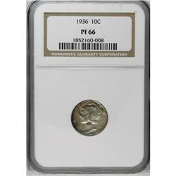 	1936 10C PR66 NGC. Shades of delicate pastel grayish-b 1936