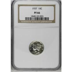 	1937 10C PR66 NGC. Nearly brilliant surfaces are blemi 1937