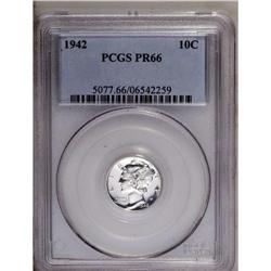 	1942 10C PR66 PCGS. Sharply struck, brilliant, and pri 1942