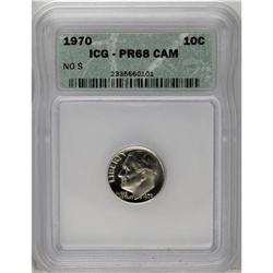 	1970 10C No S PR68 Cameo ICG. Breen states that on Mar 1970