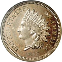 	1858 P1C Indian Cent, Judd-212, Pollock-263, R.4, PR63 1858