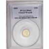 	1849 G$1 Closed Wreath MS62 PCGS. Large Head. A well s 1849