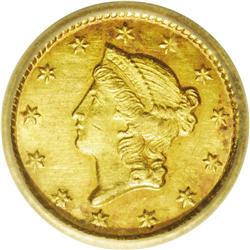 	1852-C G$1 AU58 ICG. Variety 7-H. A generous quotient 1852-C