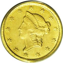 	1853-C G$1 MS62 PCGS. Variety 8-I. 1853-C