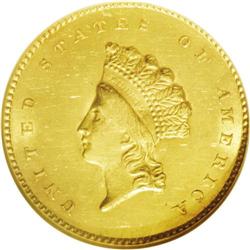 	1855 G$1 MS61 NGC. Strictly a Mint State coin, with sa 1855