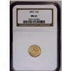 Image 3 : 	1855 G$1 MS61 NGC. Strictly a Mint State coin, with sa 1855
