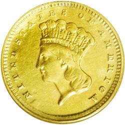 	1856-D G$1 --Ex Jewelry--ANACS. XF40 Details. The ''56- 1856-D