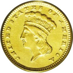 	1857-D G$1 AU55 PCGS. Variety 9-L, the only variety fo 1857-D