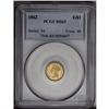 	1862 G$1 MS63 PCGS. Flashy surfaces of this Civil War 1862