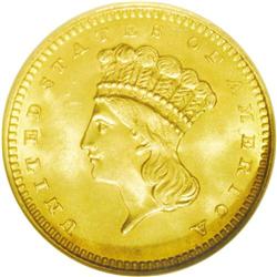 	1862 G$1 MS65 NGC. Mint personnel had a devil of a tim 1862