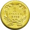 Image 2 : 	1879 G$1 MS66 NGC. Light, old clash marks are visible 1879