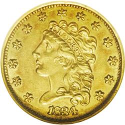 	1834 $2 1/2 Classic AU58 NGC. McCloskey-C, Breen-6140, 1834