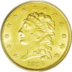 	1836 $2 1/2 Block 8 MS62 PCGS. Head of 1837 with a sin 1836