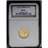 Image 1 : 	1873 $2 1/2 Closed 3 MS61 NGC. Yellow-gold surfaces ar 1873