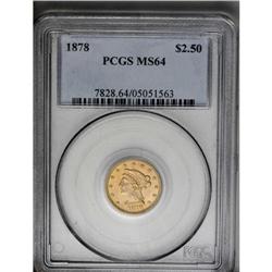 	1878 $2 1/2 MS64 PCGS. A beautifully lustrous and some 1878