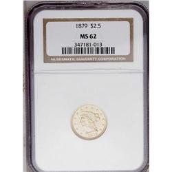 	1879 $2 1/2 MS62 NGC. The base of the 1 in the date is 1879