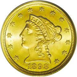 	1898 $2 1/2 MS66 PCGS. The blazing cartwheel luster an 1898