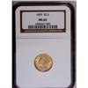 Image 1 : 	1899 $2 1/2 MS62 NGC. Rich golden color and bright lus 1899