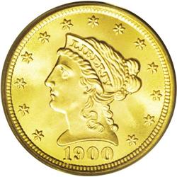 	1900 $2 1/2 MS67 PCGS. Sharply struck with amazing sur 1900