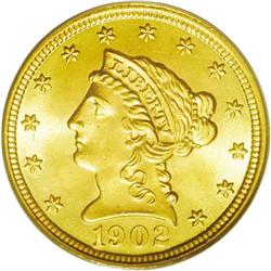 	1902 $2 1/2 MS67 PCGS. A Superb Gem with frosty surfac 1902