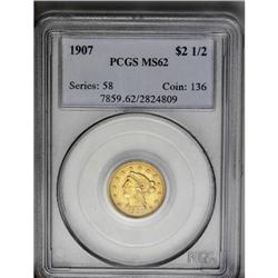 	1907 $2 1/2 MS62 PCGS. This intricately struck and glo 1907