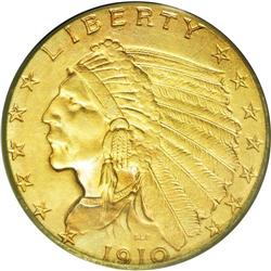 	1910 $2 1/2 MS64 PCGS. The lush, rich surfaces are dee 1910