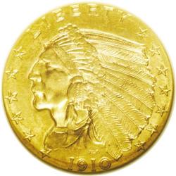 	1910 $2 1/2 MS65 NGC. With an NGC population of 86 coi 1910