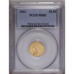 	1912 $2 1/2 MS62 PCGS. The rather drab, satiny luster 1912