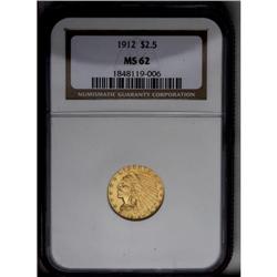 	1912 $2 1/2 MS62 NGC. An attentively struck and surpri 1912
