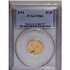 Image 3 : 	1914 $2 1/2 MS62 PCGS. Medium yellow color is enhanced 1914