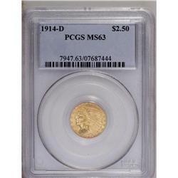 	1914-D $2 1/2 MS63 PCGS. Along with the key-date 1911- 1914-D