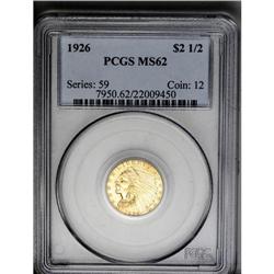 	1926 $2 1/2 MS62 PCGS. Nicely preserved with satin lus 1926