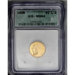 	1926 $2 1/2 MS64 ICG. The 1926 is one of the favorite 1926