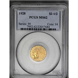 	1928 $2 1/2 MS62 PCGS. Nicely preserved with light gre 1928