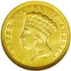 Image 1 : 	1856 $3 MS61 NGC. Modestly lustrous with pink-gold col 1856