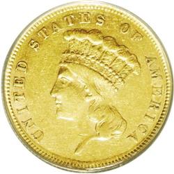 	1862 $3 XF45 ANACS. Only 5,750 pieces were struck of t 1862