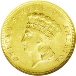 	1868 $3 MS61 NGC. Mint State examples of this low mint 1868