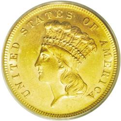 	1868 $3 MS62 PCGS. One of the more obtainable three do 1868