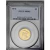 Image 3 : 	1878 $3 MS63 PCGS. Fully lustrous with frosty yellow-g 1878