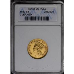 	1883 $3 --Cleaned--ANACS. AU55 Details. This harshly cl 1883