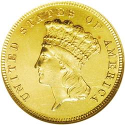 	1884 $3 --Repaired--ANACS. MS60 Details. To the untrain 1884