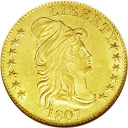 	1807 $5 Bust Right MS63 NGC. Breen-6449, B. 1-A, Mille 1807